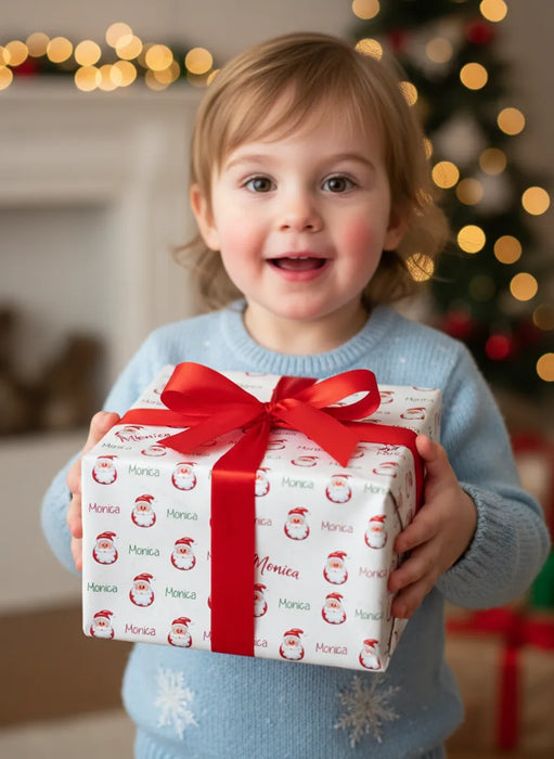Personalized Santa Christmas Wrapping Paper