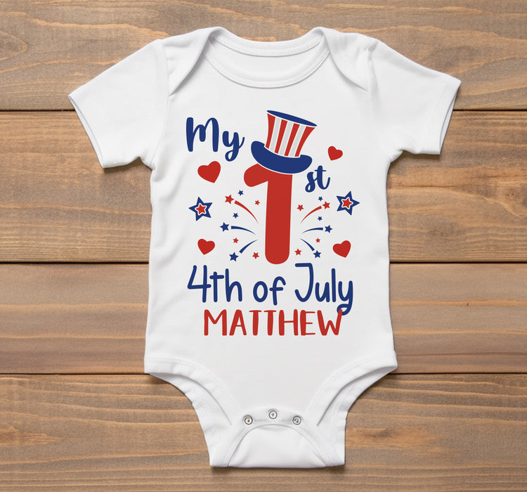 Personalized 1st 4th of July Onesie