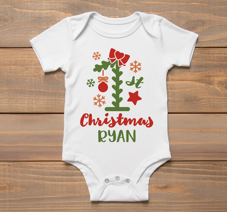 Personalized 1st Christmas Onesie