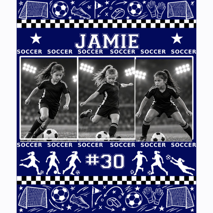 Soccer Personalized Photo Blanket
