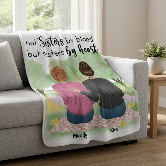 Not Sisters By Blood_Sherpa Fleece Blanket