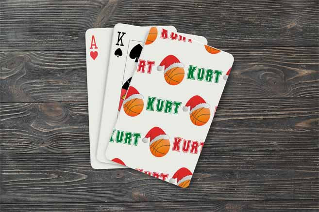 Personalized Basketball Christmas Playing Cards
