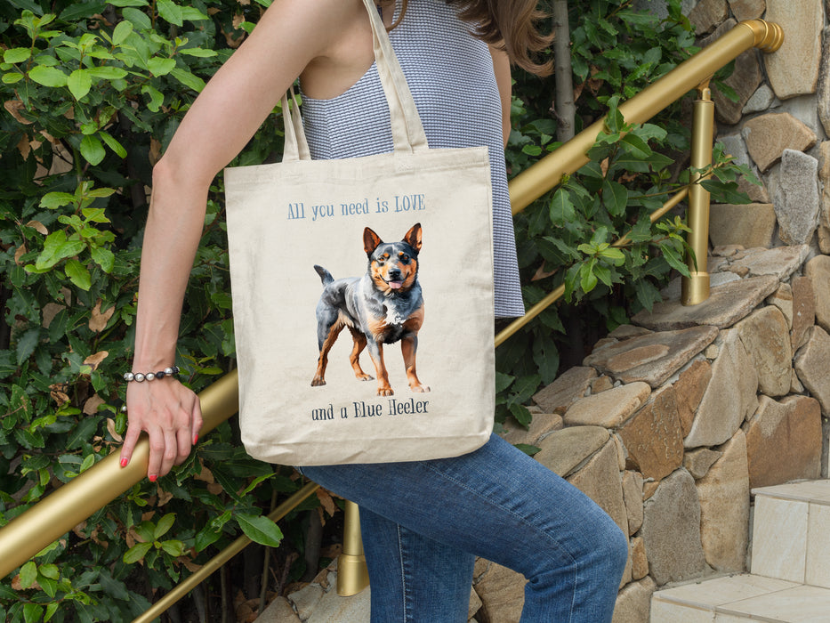 All You Need is Love and A Blue Heeler Tote Bag