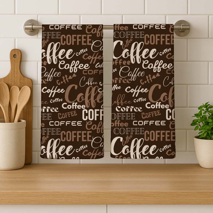 Coffee Words Cotton Kitchen Towel