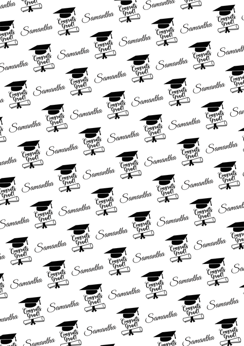 Personalized Congrats Grad Wrapping Paper