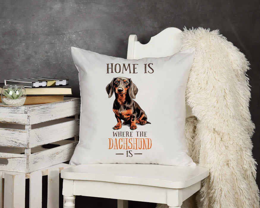 Home is Where The dachshund Is Design Throw Pillow