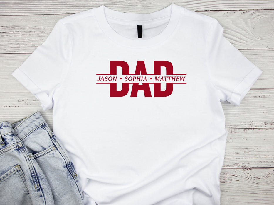 Personalized Dad Split Name Graphic Tee