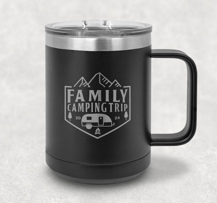 Family Camping Trip Laser Engraved 15 oz. Coffee Mug