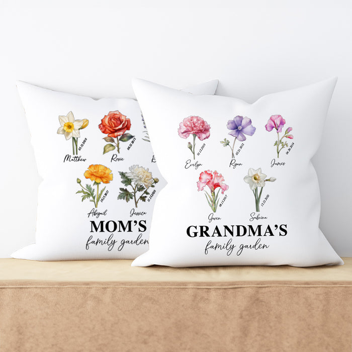 Family Garden Throw Pillow