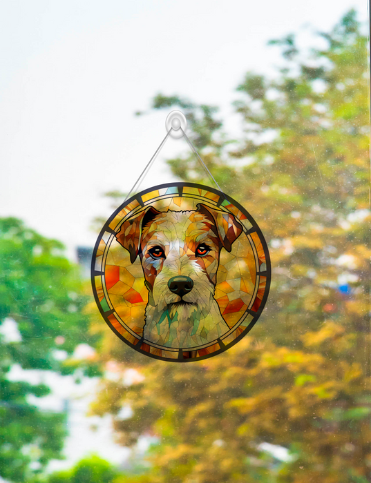 Faux Stained Glass Jack Russell Acrylic Suncatcher