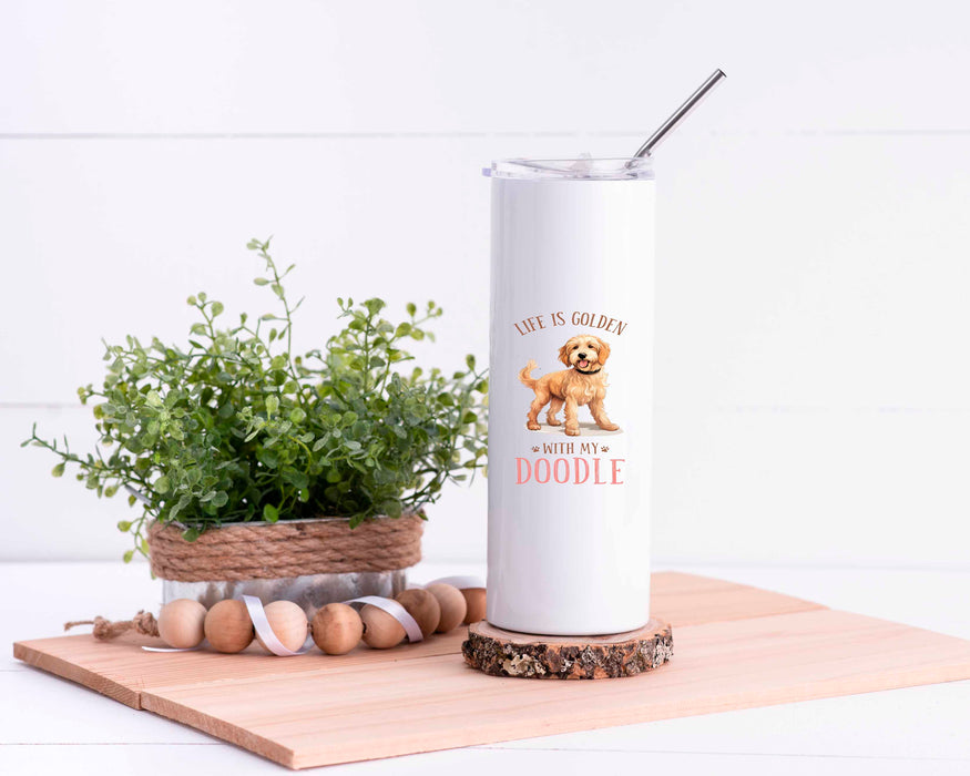 Life is Golden With My Doodle Stainless Steel Tumbler