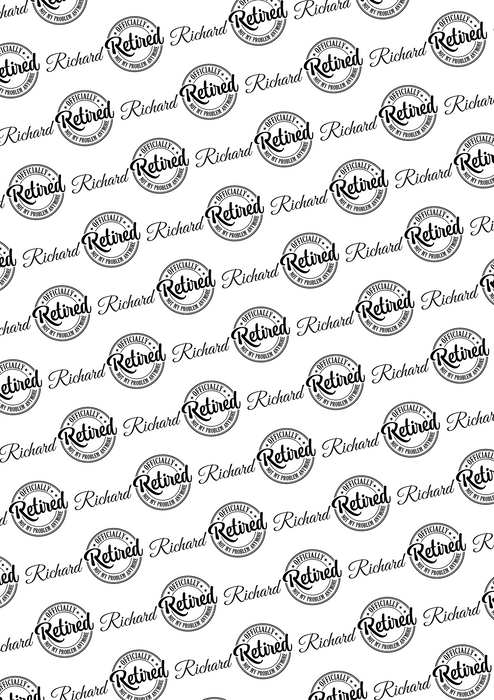 Personalized Retired Not My Problem Wrapping Paper