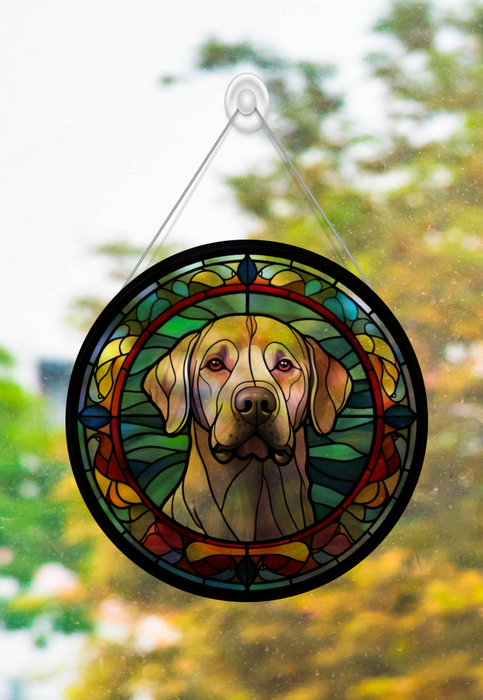 Faux Stained Glass Labrador Acrylic Suncatcher