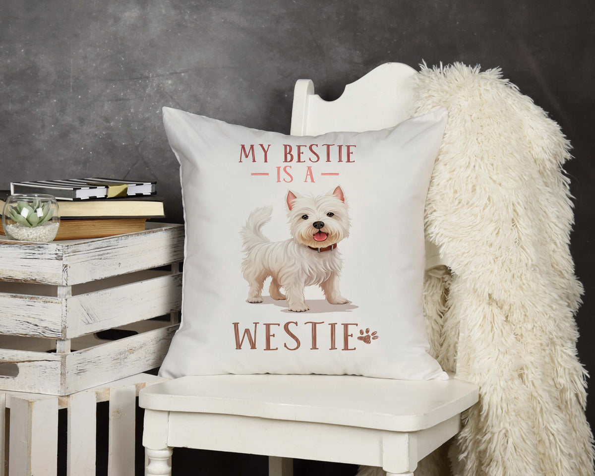 Westie Dogs Bestie Westie My Bestie Is A Westie Design Throw