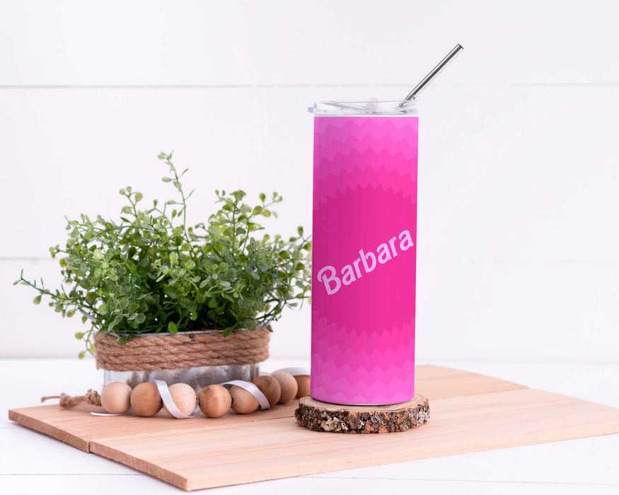 Hot Pink Personalized Stainless Steel Tumbler