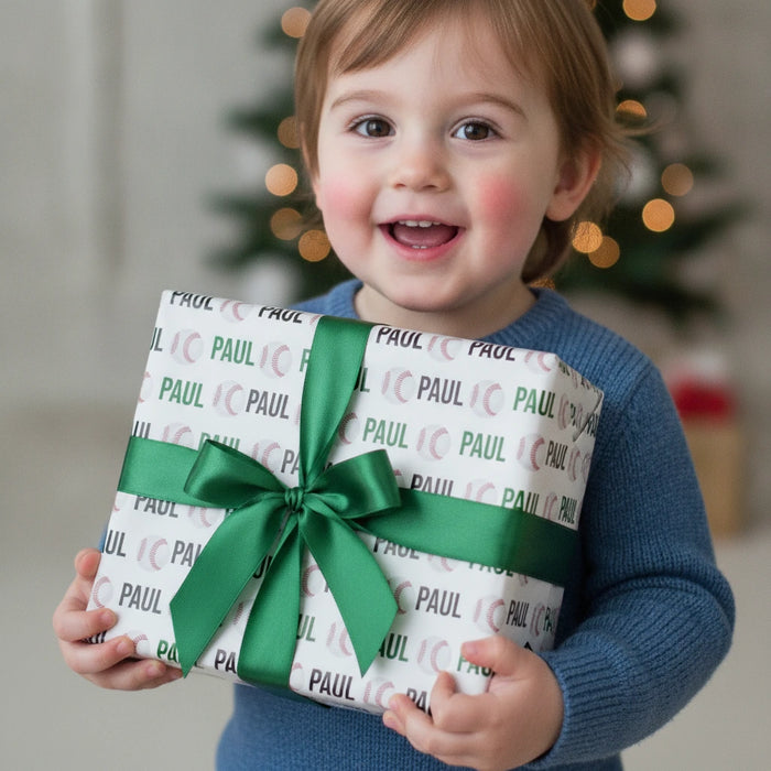 Personalized Sports Wrapping Paper | Custom Name Gift Wrap | Soccer, Baseball, Football, Basketball & More