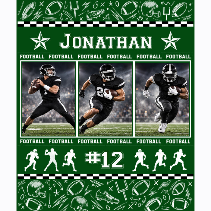 Football Personalized Photo Blanket