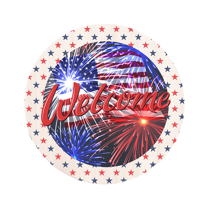 'Fourth of July Fireworks' Decorative Door Sign