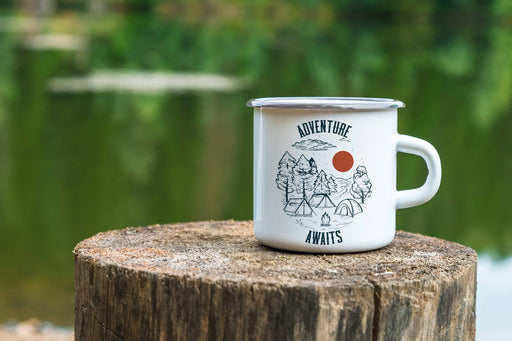 Adventure Awaits Design Camping Coffee Mug
