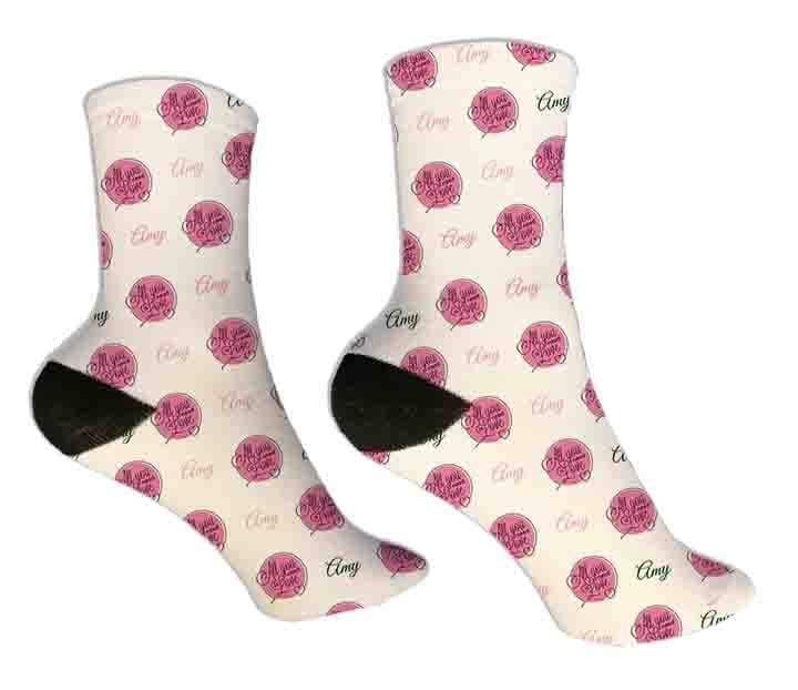 Personalized All You Need is Love Valentine Design Socks