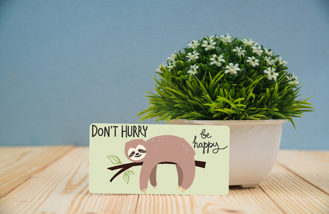 Don't Hurry Be Happy Sloth Wreath Sign
