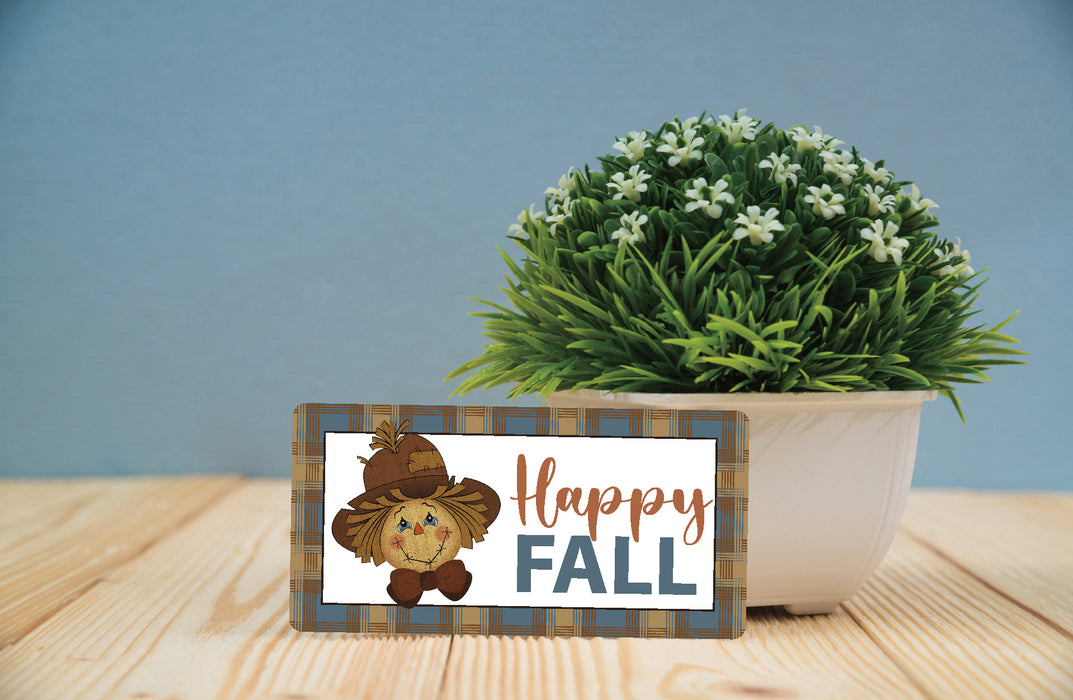 Happy Fall Scarecrow Wreath Sign