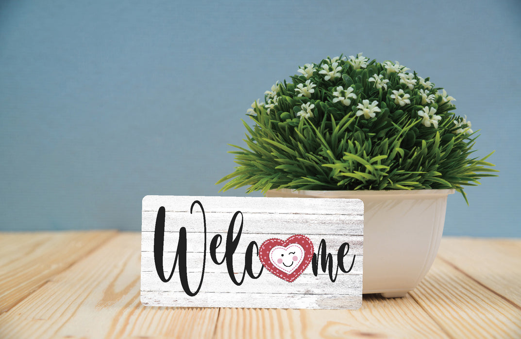 Heart Welcome Wreath Sign