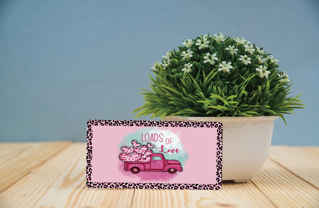 Loads of Love Pink Truck Wreath Sign