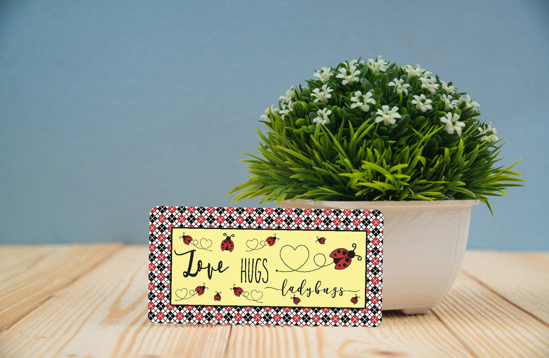 Love Hugs and Ladybugs Wreath Sign