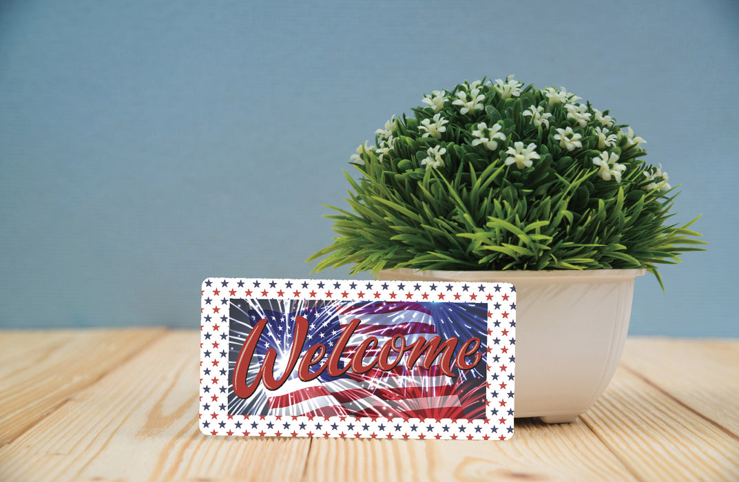 Welcome 4th of July Wreath Sign