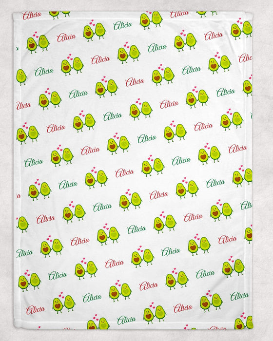 Personalized Avocado Valentine Design Soft Micro Fleece Blanket