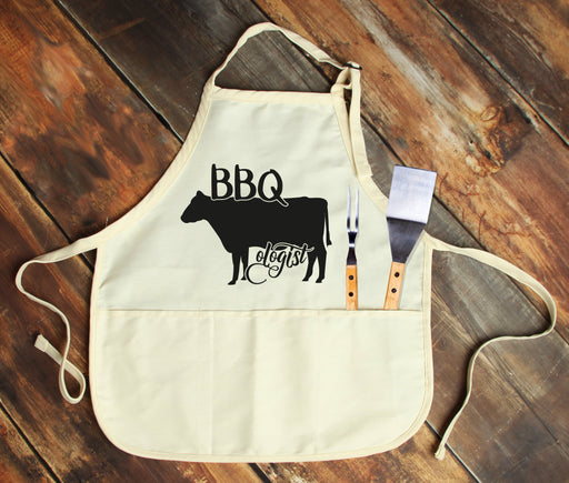 BBQ Cow-Ologist Personalized Apron - Potter's Printing