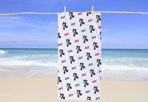 Personalized BMX Design Beach Towel