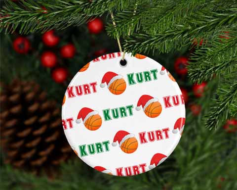 Personalized Christmas Basketball Ornament