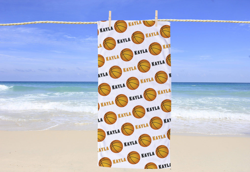 Personalized Basketball Design Beach Towel