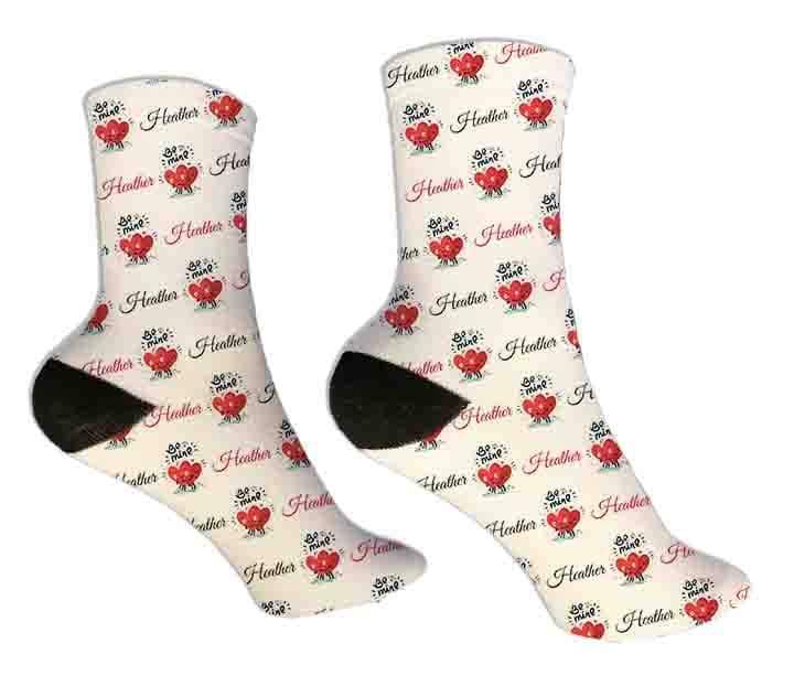 Personalized Be Mine Valentine Design Socks