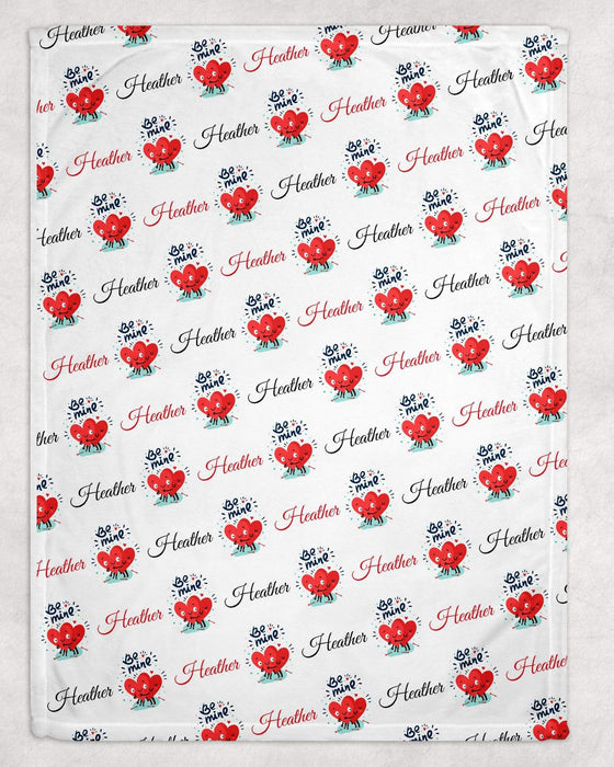 Personalized Be Mine Valentine Design Soft Micro Fleece Blanket