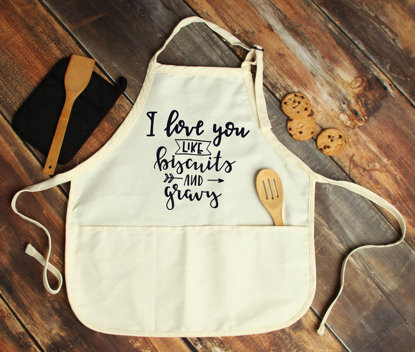 I Love You Like Biscuits & Gravy Personalized Apron - Potter's Printing