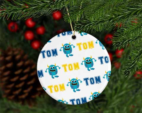Personalized Blue Monster Ornament