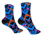 Blue & Orange Zig Zag Design Socks