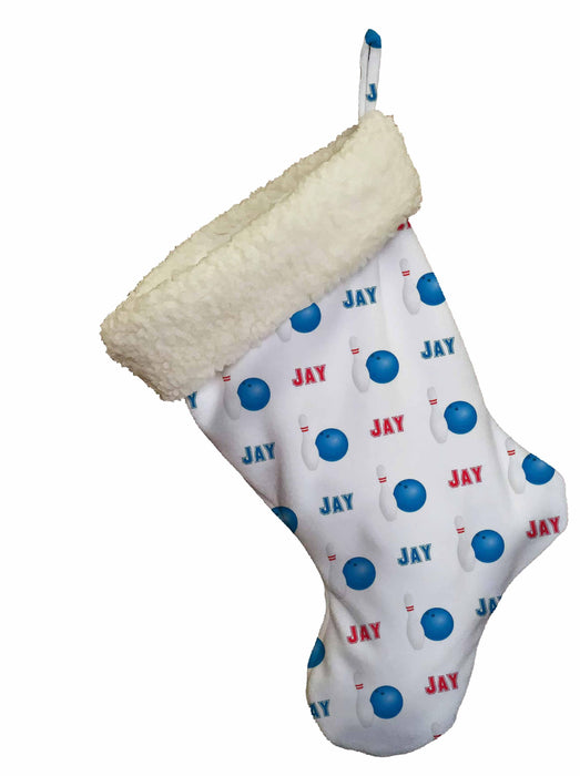 Personalized Bowling Design Christmas Stocking