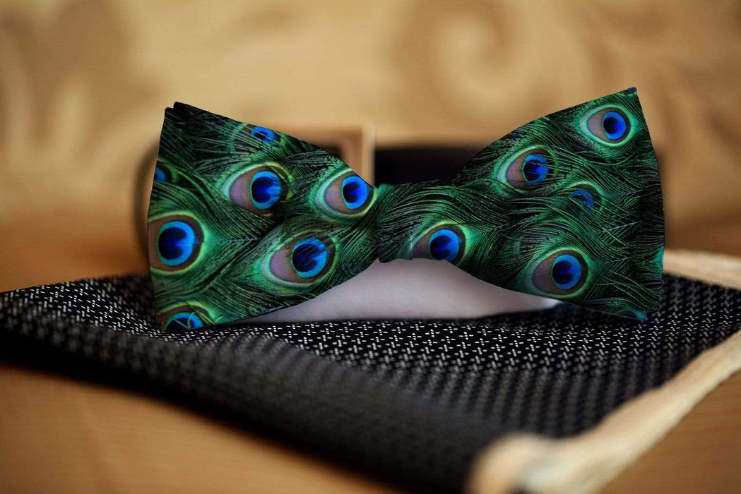 Peacock Design Bow Tie