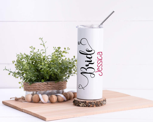 Personalized Bride Design Stainless Steel 20oz Skinny Tumbler
