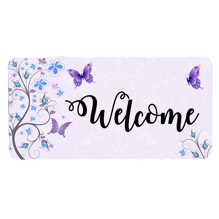 'Purple Butterflies ' Decorative Welcome Sign