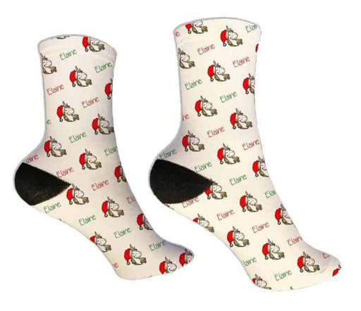 Personalized Unicorn Christmas Design Socks