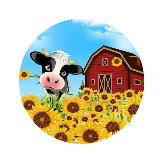 'Cow and Sunflowers' Decorative Door Sign