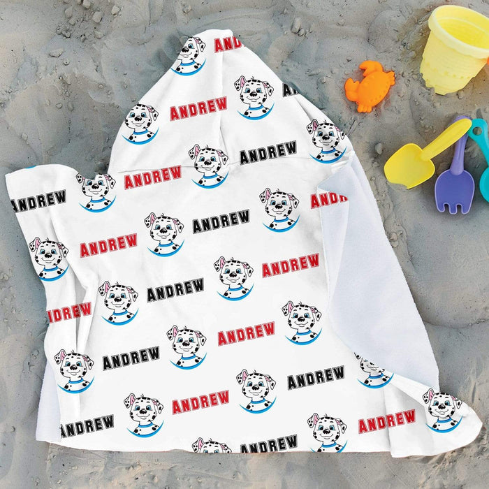 Personalized Cute Dalmatian Design Microfiber Hooded Towel