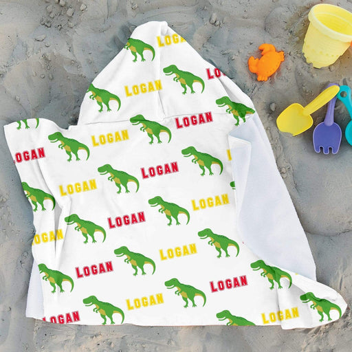 Personalized T Rex Design Microfiber Hooded Towel