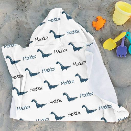 Personalized Baby Dinosaur Design Microfiber Hooded Towel
