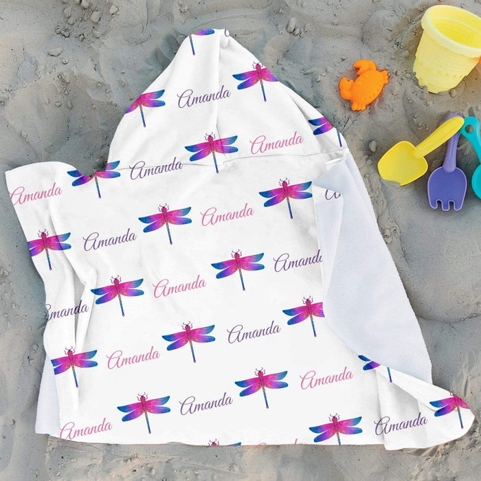 Personalized Dragonfly Design Microfiber Hooded Towel